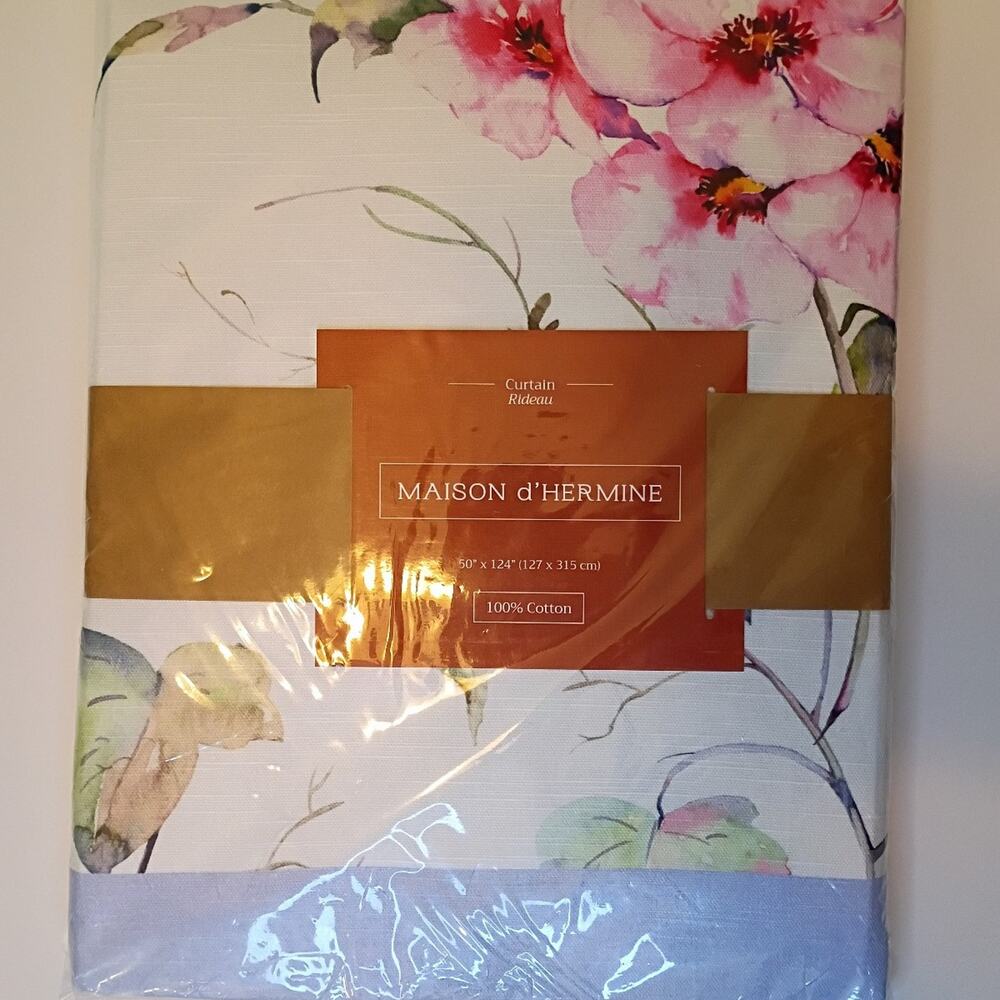 MAISON D'HERMINE Curtain Rideau 50" x 124" 100% Cotton